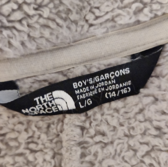 North Face full zipper  fuzzy Sherpa teddy bear popover jacket gray on gray  S - Picture 7 of 7